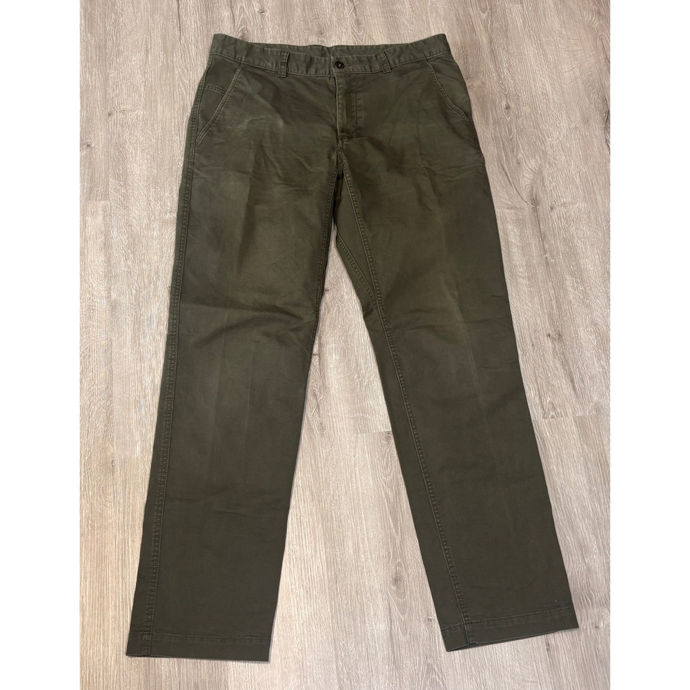 The North Face Mens Motion Pants Olive Green Straight Leg Chino 34 Long
